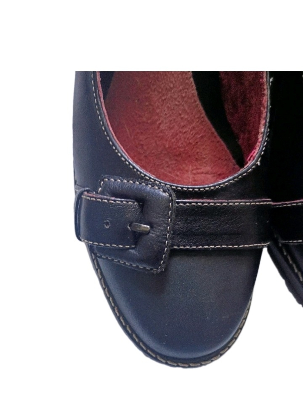 AEROSOLES Black Leather Buckle Flats - Picture 4 of 6